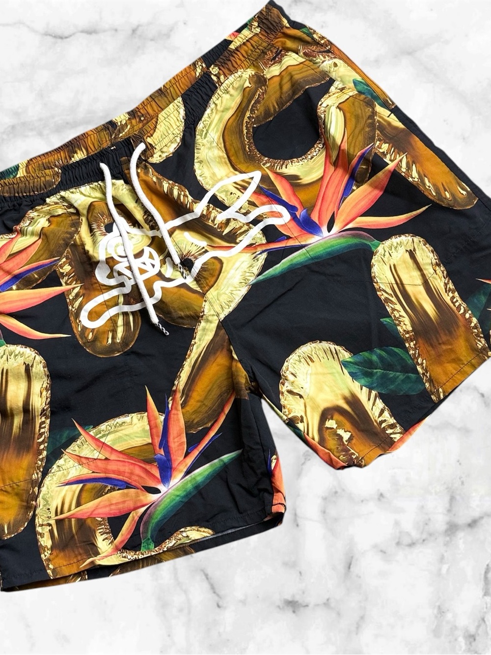 Billionaire Boys Club Ice Cream Paradise Print Swim Shorts Men 2XL Running Dog